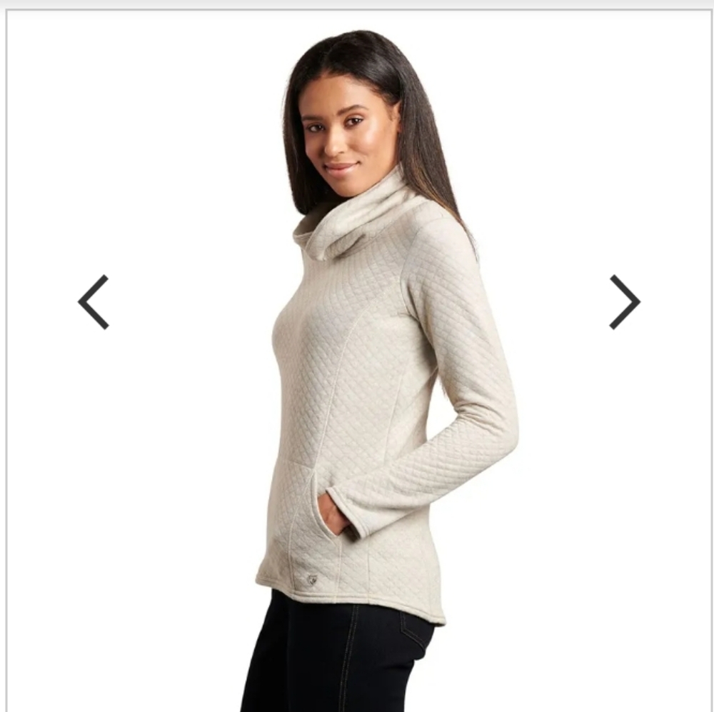Kuhl Women's Long Sleeve Athena Cowl Neck Pullover - Dove